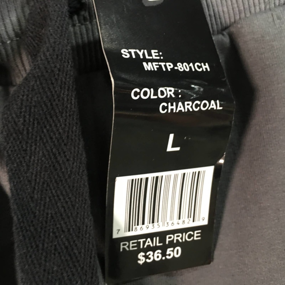 Wicked Stitch Pull-On Jogger Sweat Pant, Men's Size L - Charcoal - Picture 3 of 9